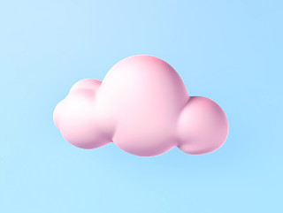 卡通插画粉红可爱云朵元素